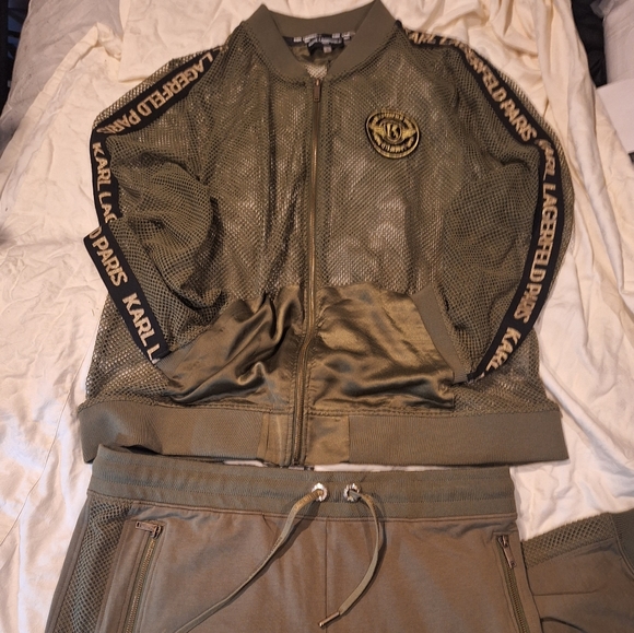 Karl Lagerfeld ParisLogo-Detail Mesh Bomber Jacket - Picture 5 of 12